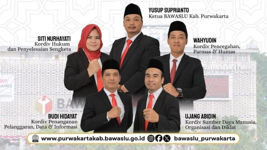 Jajaran Ketua dan Anggota Bawaslu Kabupaten Purwakarta. / humas