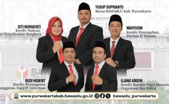 Jajaran Ketua dan Anggota Bawaslu Kabupaten Purwakarta. / humas